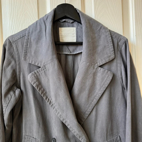 Everlane The Drape Outerwear Trench Coat Charcoal Grey XS Oversized NO BELT - Picture 3 of 11